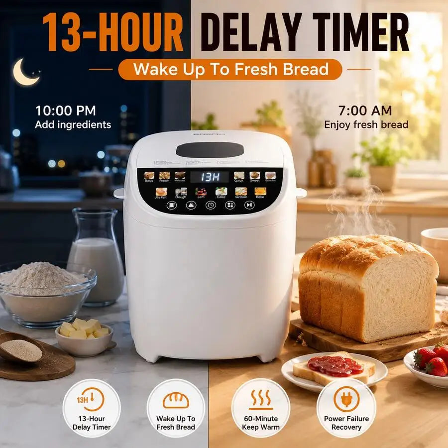 XMSJ Smart Bread Maker 12 In 1 Automatic Bread Machine