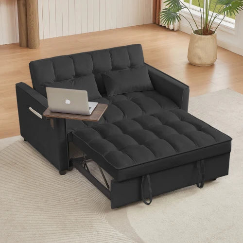 Contemporary Velvet Loveseat Sofa Bed For Living Room