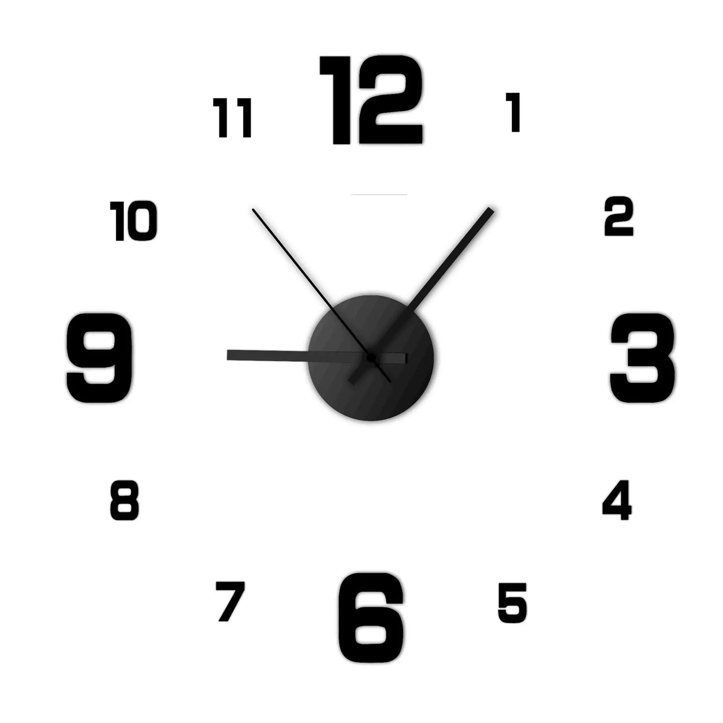 Frameless DIY Wall Clock Decal Silent Living Room Office Decoration