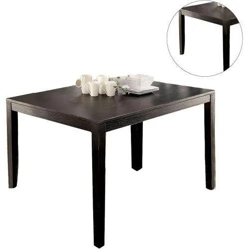 Contemporary Dining Table Set With Cushioned Cross Back Chairs