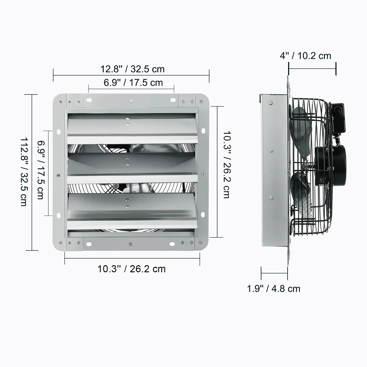 SucceBuy Adjustable Shutter Exhaust Fan for Greenhouse and Garage Ventilation