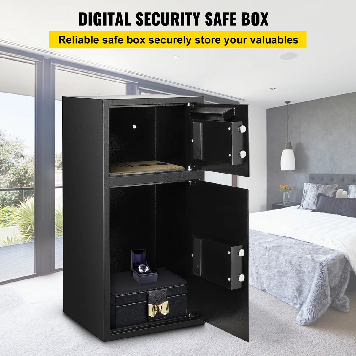 Electronic Steel Double Door Security Safe Featuring Hidden Vault