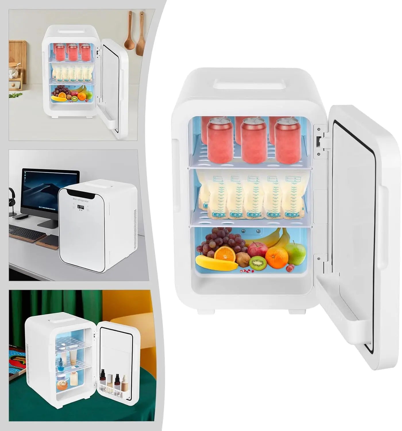 XMSJ Mini Fridge With Temperature Control Compact Refrigerator