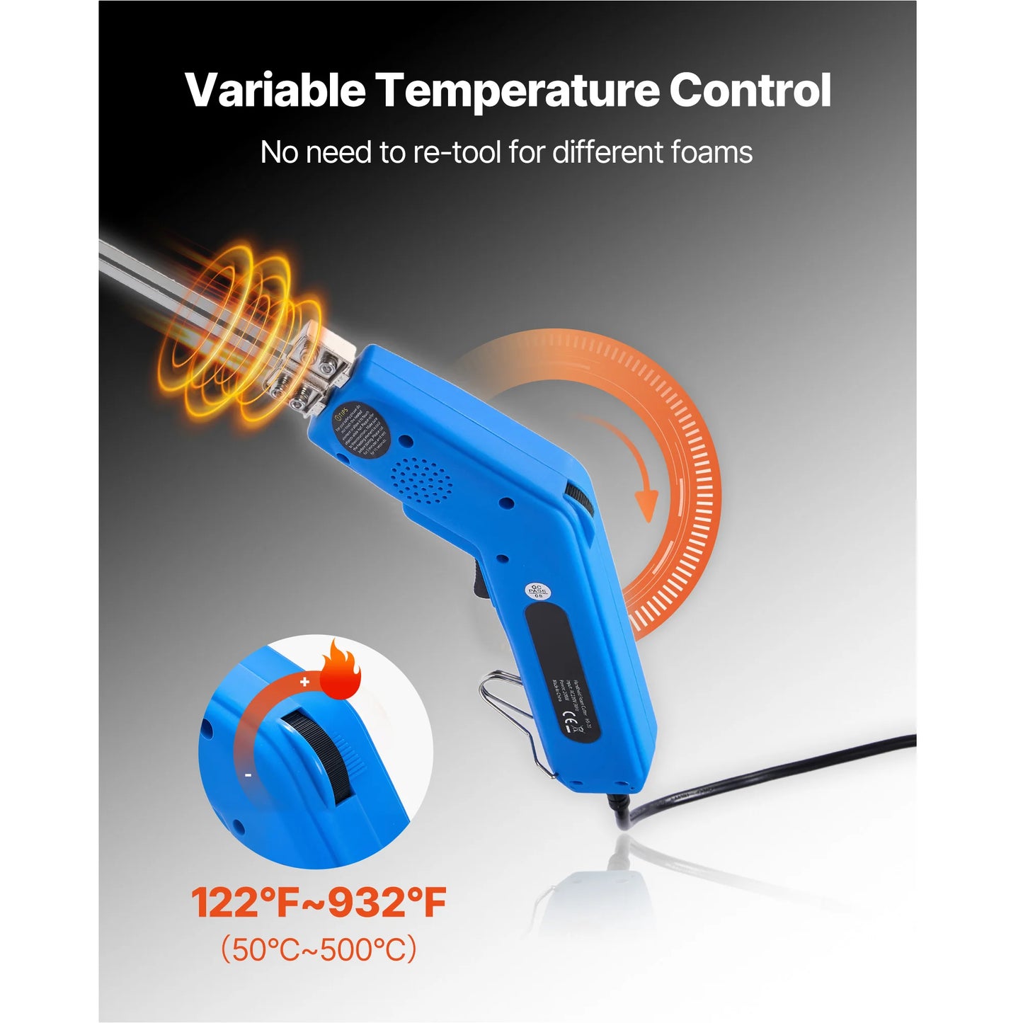 SucceBuy 200W Knife Foam Cutter With 6 and 8 Blades