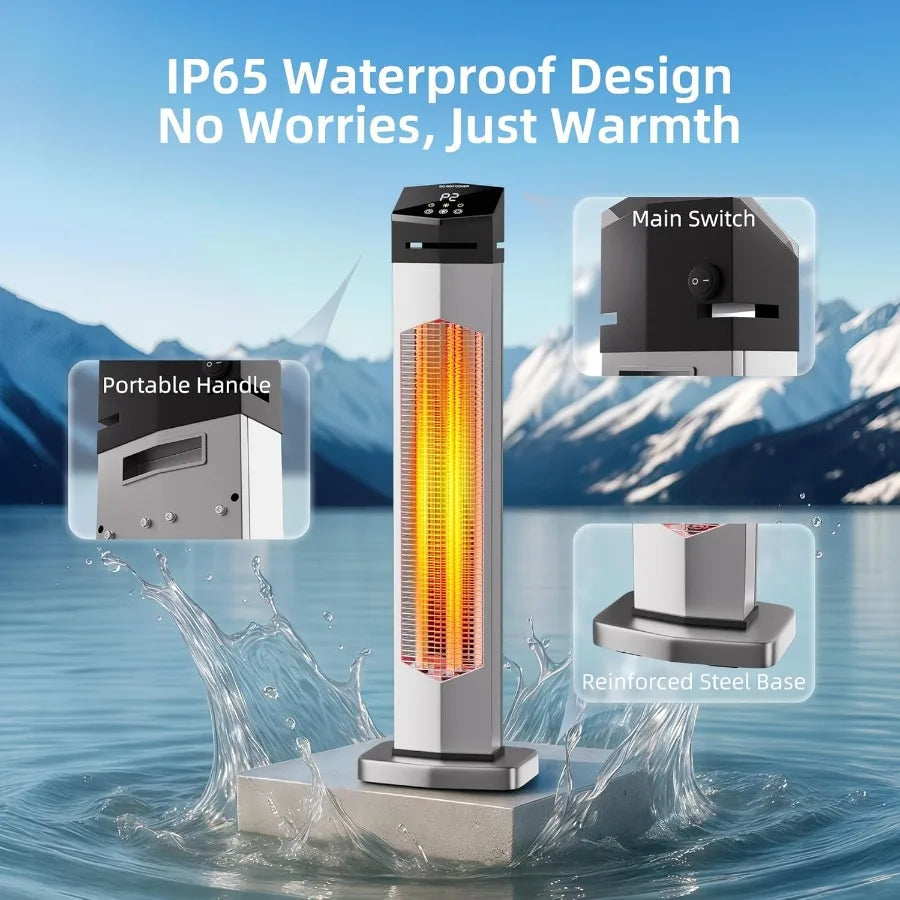 Outdoor Infrared Patio Heater with Remote Timer and Waterproof Protection