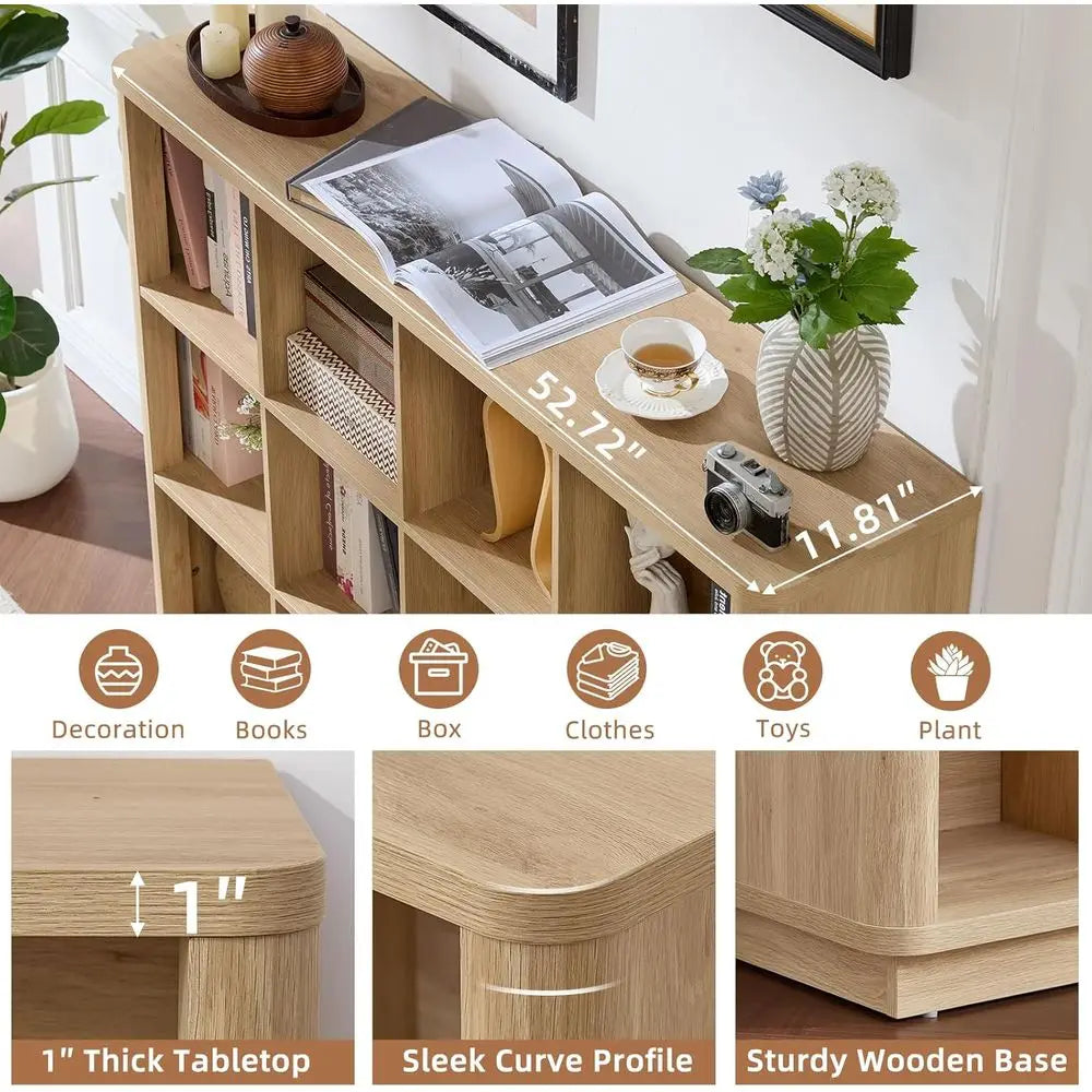12 Cube Storage Organizer 41 Inch Wood Floor Standing 3 Tier Cubby Bookcase