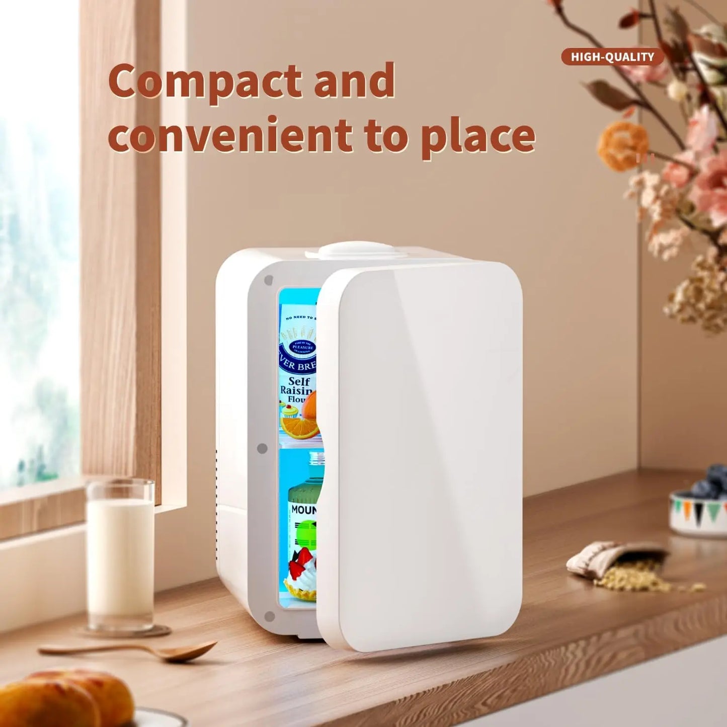 XMSJ Mini Fridge for Bedroom Portable Refrigerator Quiet Cooler