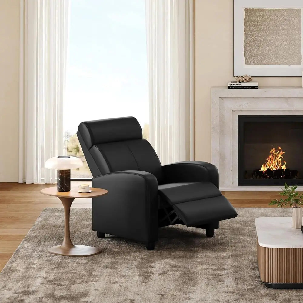 Recliner Chair PU Leather Home Theater Seating with Lumbar Support