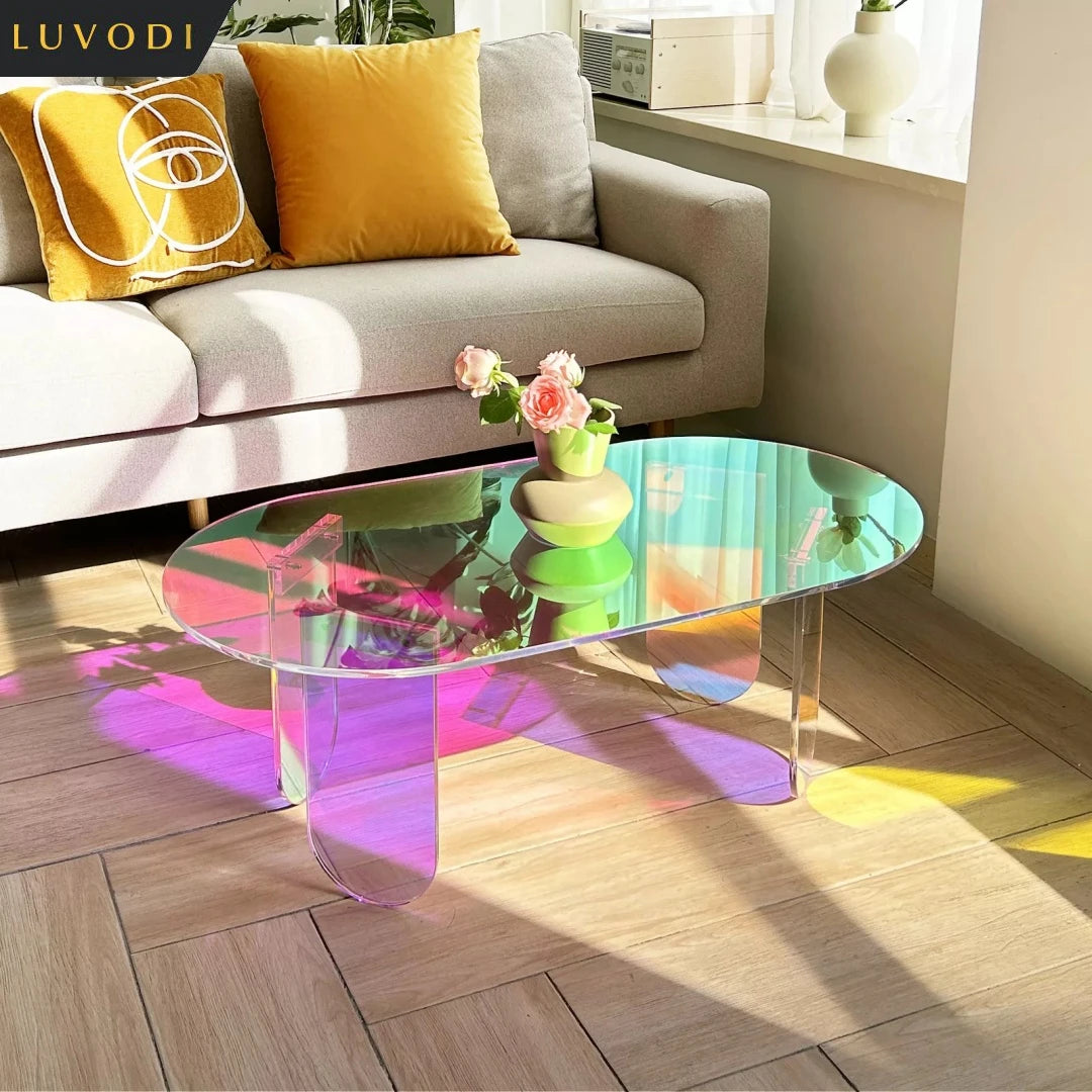 ARTLOGE Clear Acrylic Coffee Table Modern Minimalist Living Room