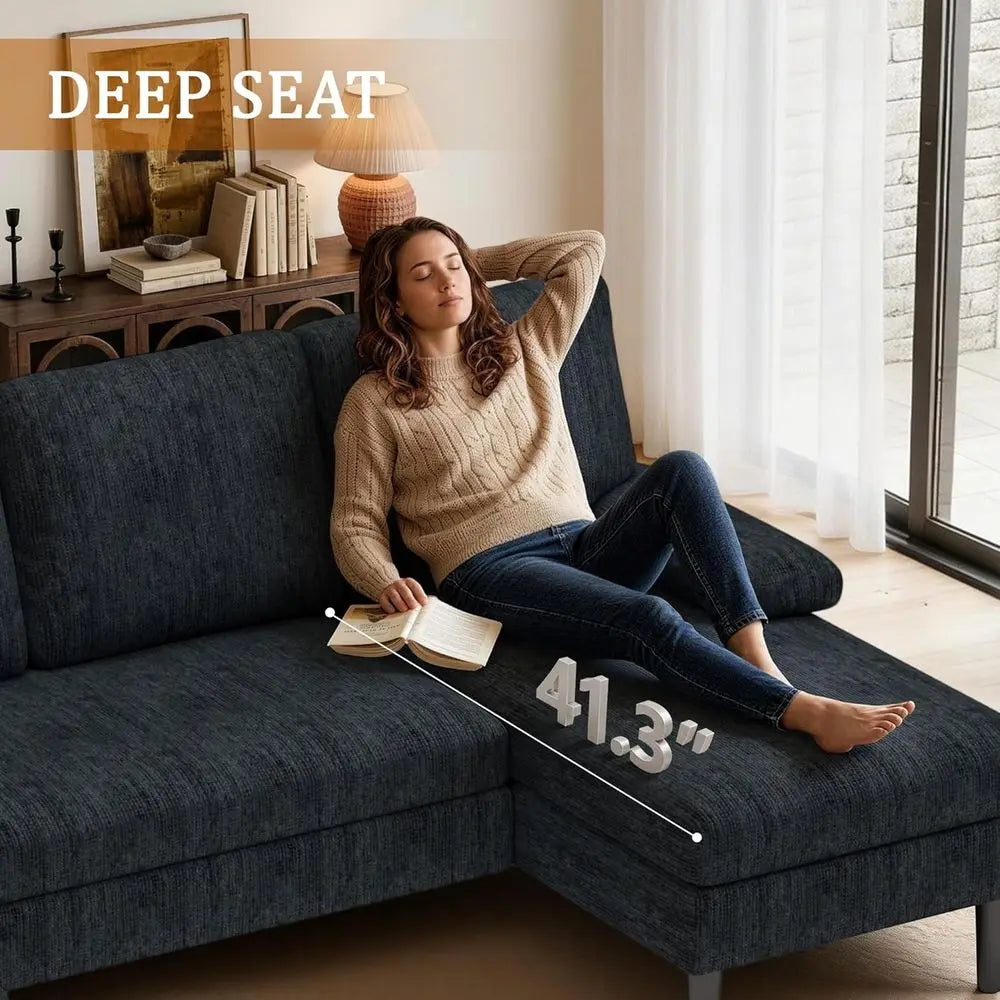U Shaped Sectional Couch With Double Chaise Lounge