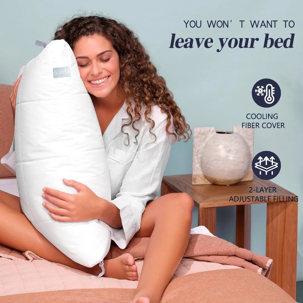 Cooling Adjustable Pillow For Side Sleepers Set Of 2 Hotel Collection