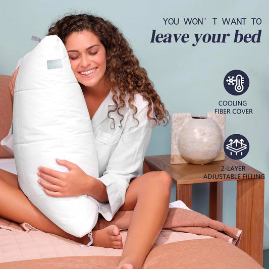 Cooling Adjustable Pillow For Side Sleepers Set Of 2 Hotel Collection
