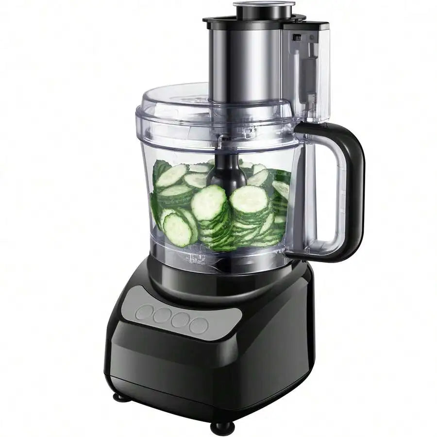 XMSJ Food Processor With 2 In 1 Feed Chute Veggie Chopper And Meat Grinder
