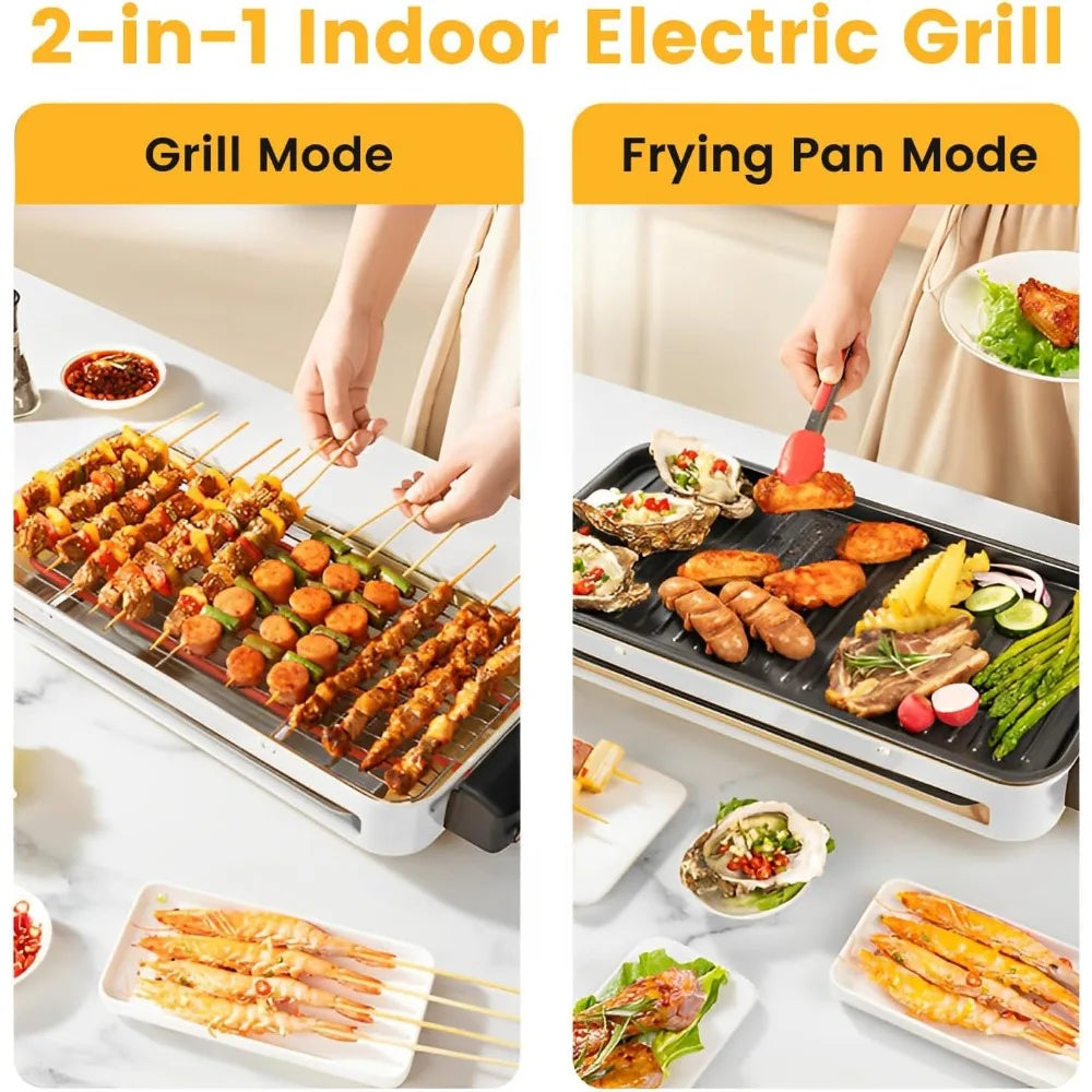 NBVCX 1500W Smokeless Indoor Grill TwoInOne With Removable Plates