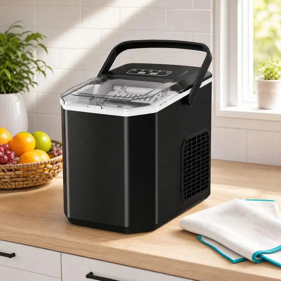 XMSJ Countertop Ice Maker With SelfCleaning And Two Ice Sizes
