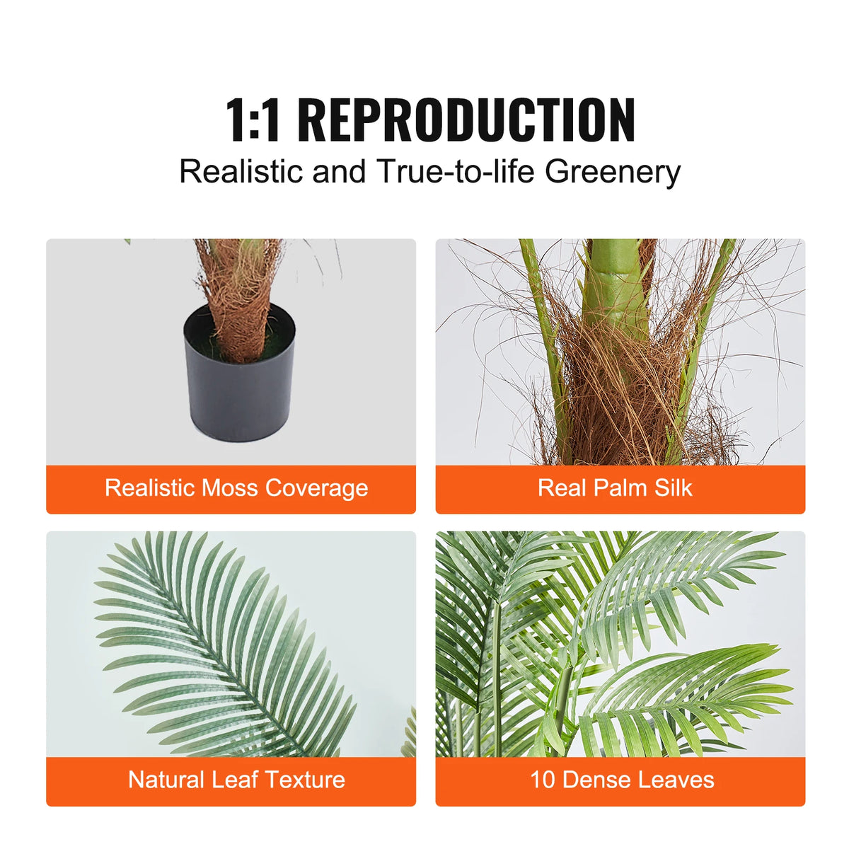 SucceBuy Artificial Palm Tree Faux Tropical Plant With Anti Tip Protection