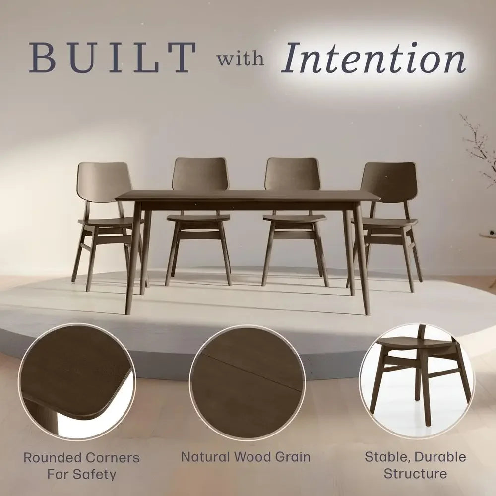 XMSJ Calais Modern Dining Table Set For Four With Chairs