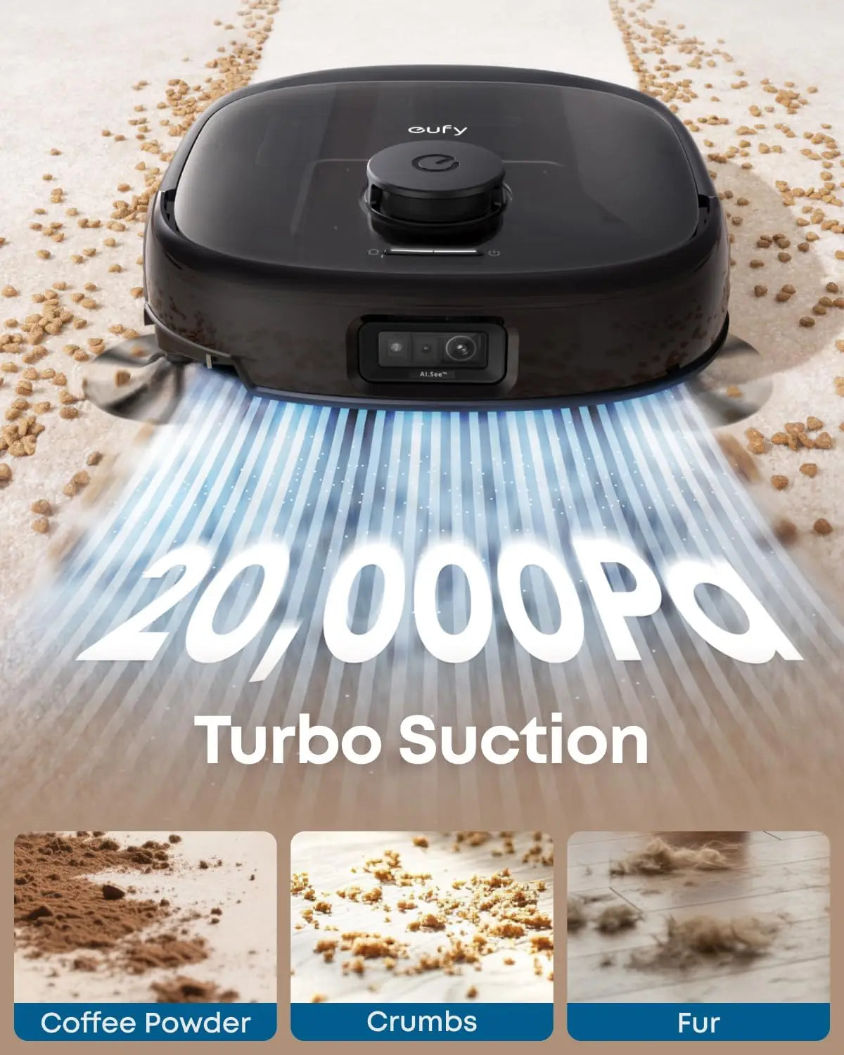 XMSJ Robot Vacuum E28 With 20KPa Suction HydroJet Mop