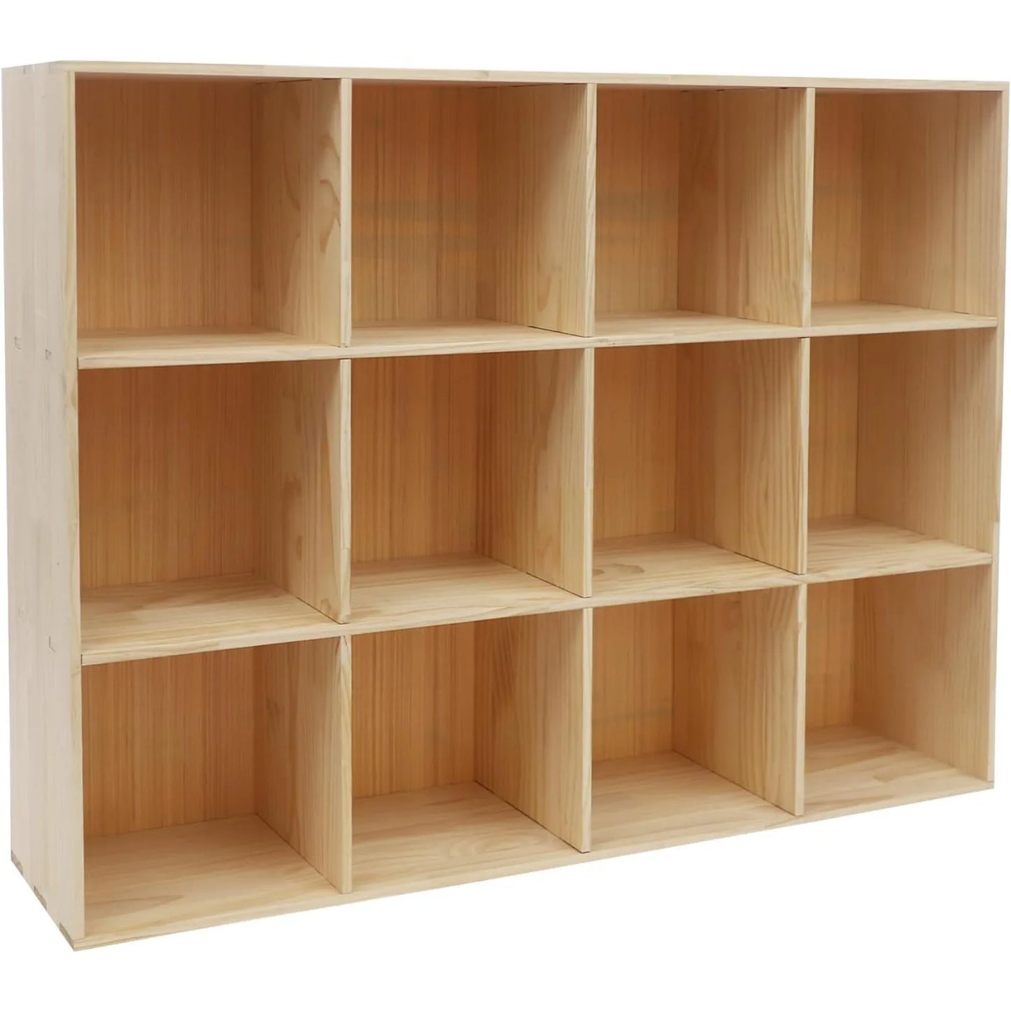 12 Cube Storage Organizer Wood Bookshelf For Home Library