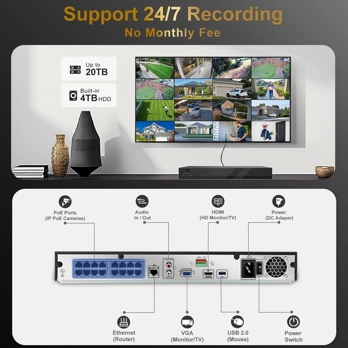Anpviz 4K PoE Security Camera System With Two Way Audio