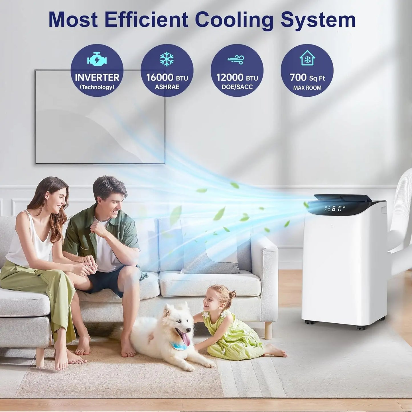 XMSJ Portable Air Conditioner With Remote Dual Hose Dehumidifier Fan