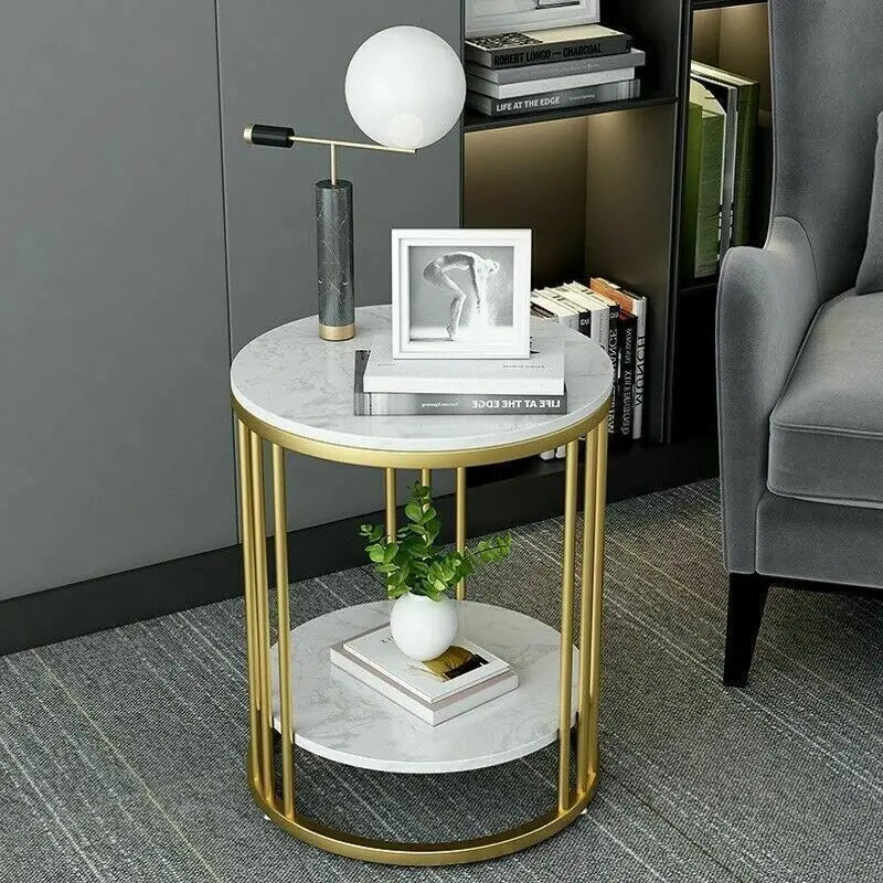 Wisfor Modern Marble Side Table With Jewelry Storage