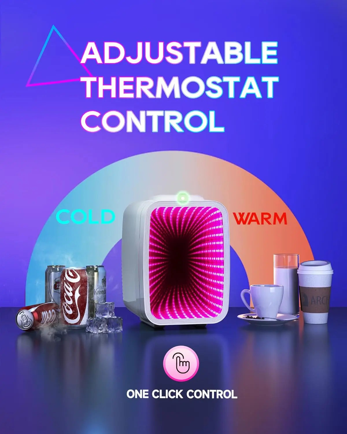 XMSJ Mini Fridge Portable Thermoelectric With Dimmable LED