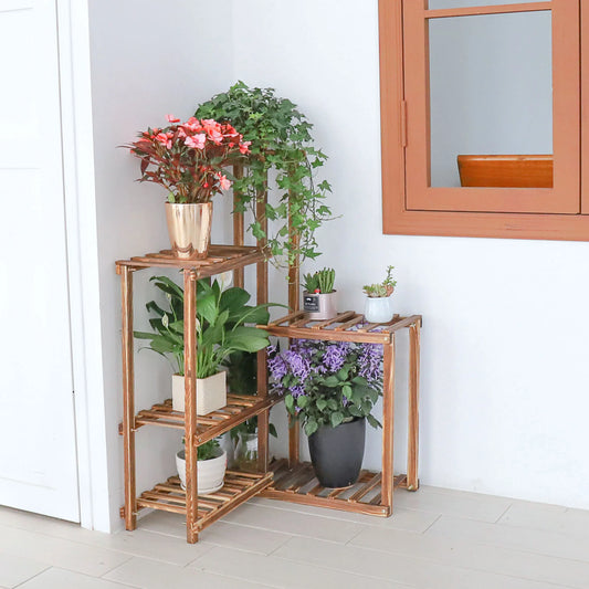 Wisfor 6 Tier Wood Plant Stand Corner Ladder Display Rack