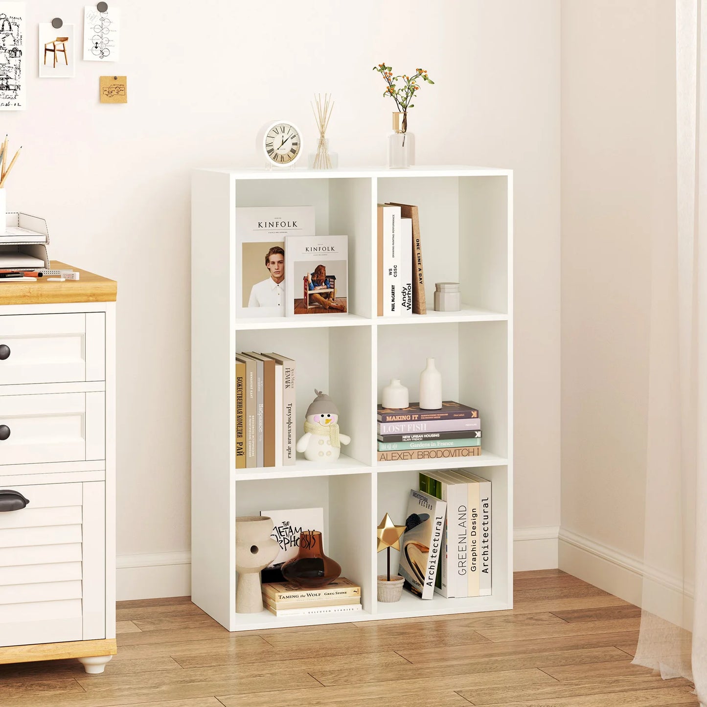 HOMASIS Modern Cube Bookcase Storage Organizer Bookshelf