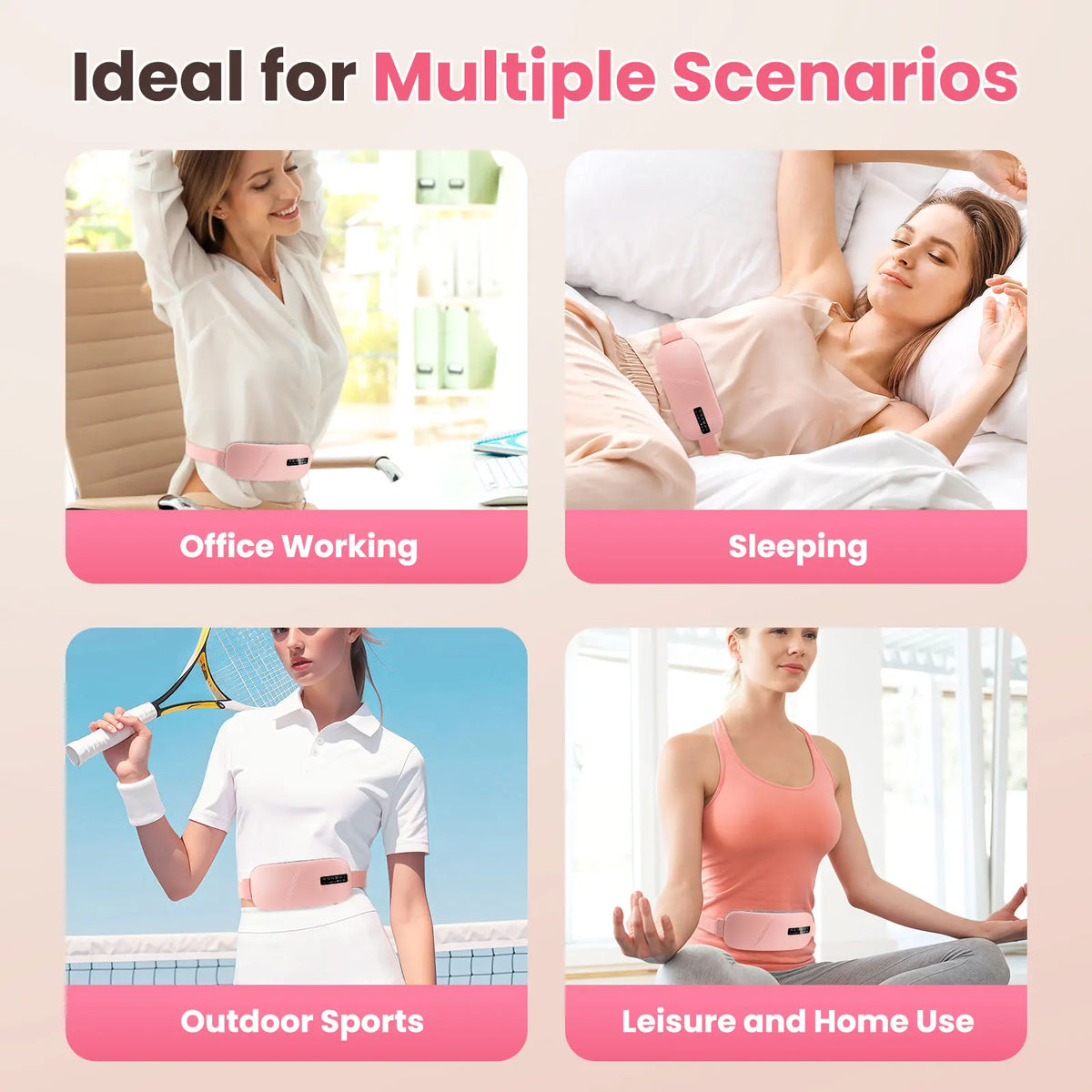 Afdeal Vibrating Heating Pad For Menstrual Cramp Relief