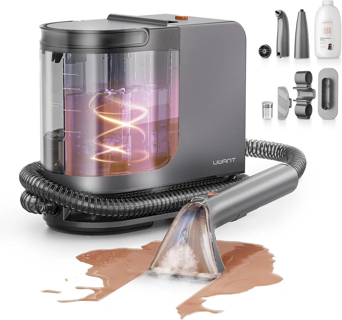 XMSJ Portable Carpet Steam Cleaner 400W Hot Water Upholstery For Pets