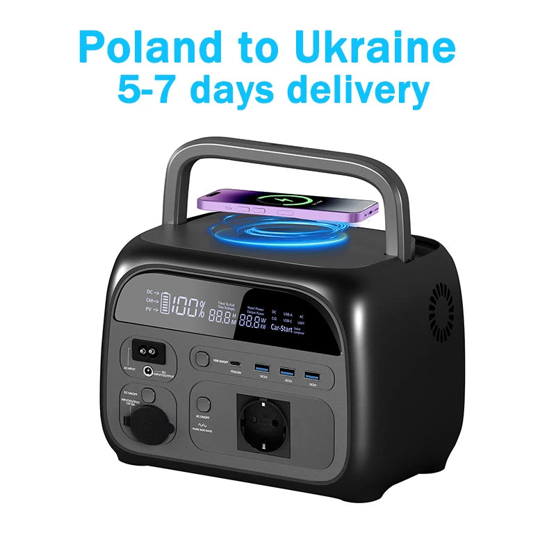 Ctolly Portable LifePo4 Power Station 2400W Solar Generator