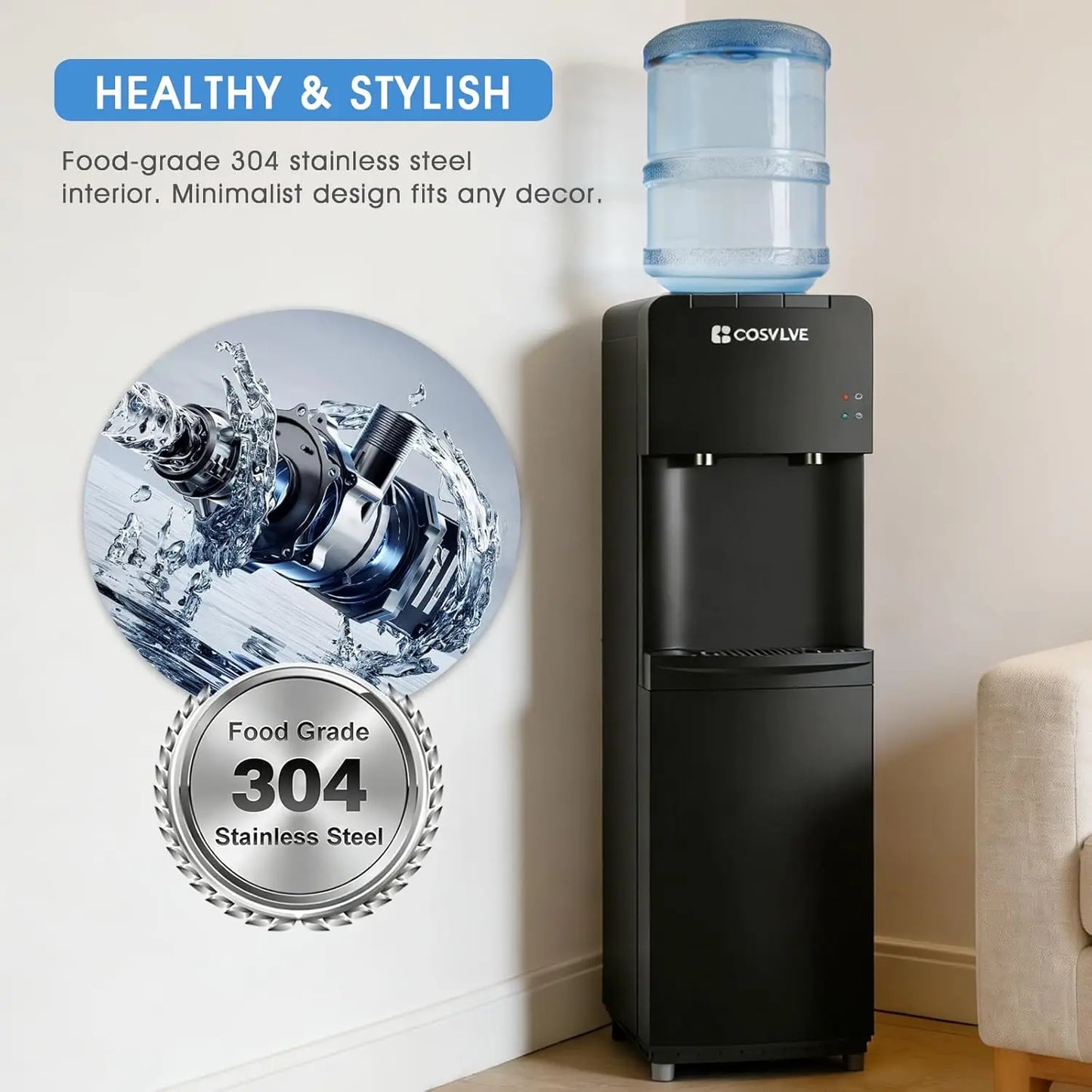 XMSJ Top Loading Water Dispenser Hot And Cold Cooler