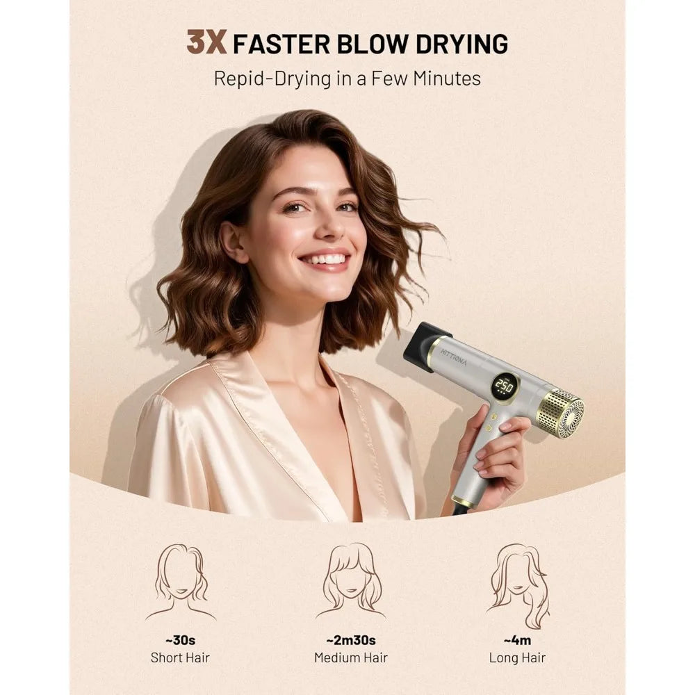 HITTIONA Dual Voltage Travel Hair Dryer Magnetic Diffuser 2000W Ionic