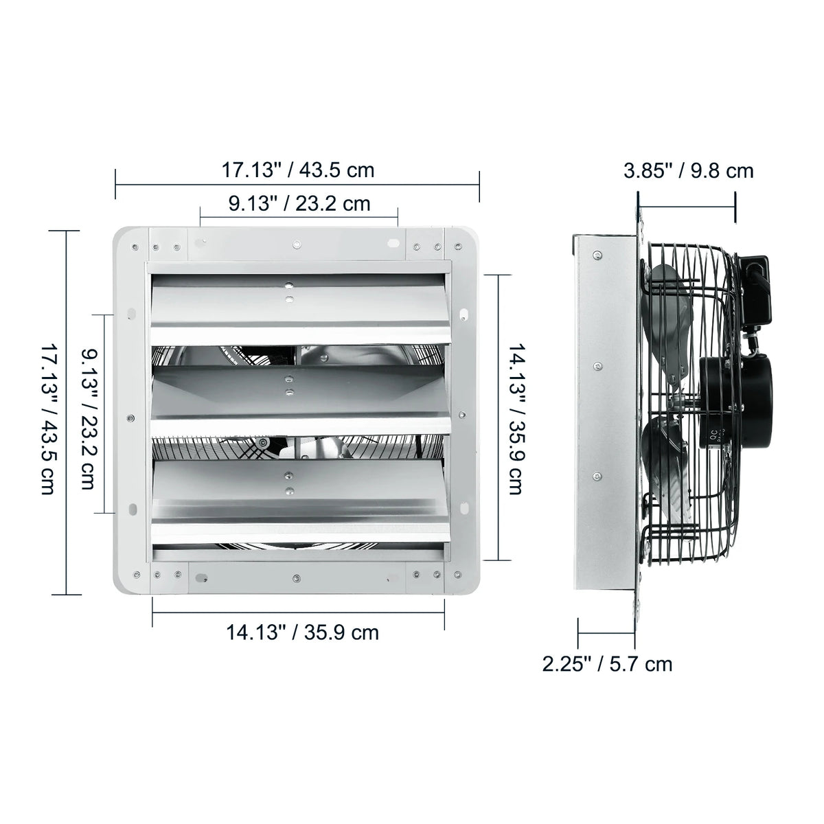 SucceBuy Adjustable Shutter Exhaust Fan for Greenhouse and Garage Ventilation