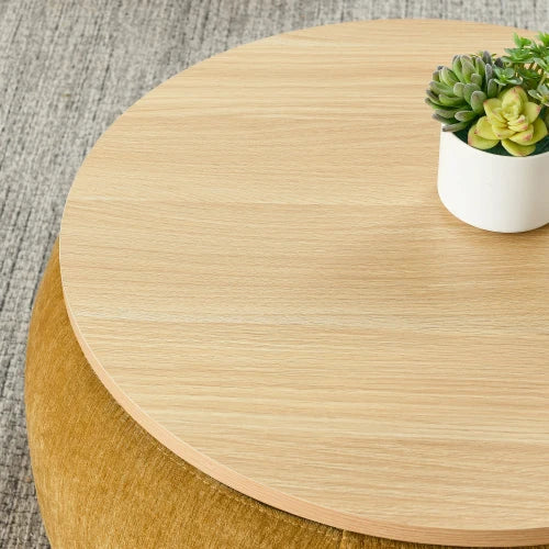 Round Storage Ottoman 2 In 1 End Table And Footstool