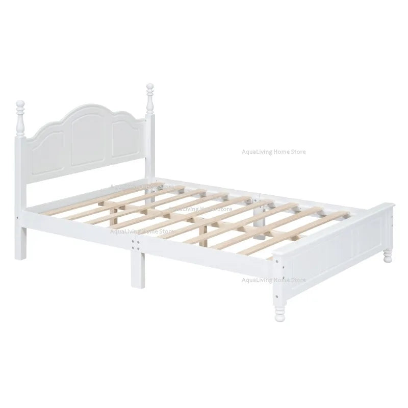 Modern Solid Wood Bedroom Set With Platform Bed And Nightstands