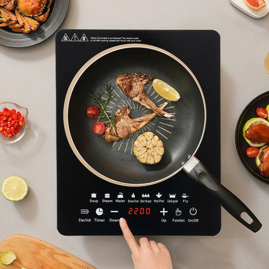 Portable 750W Induction Cooktop With Touch Panel And 8 Presets