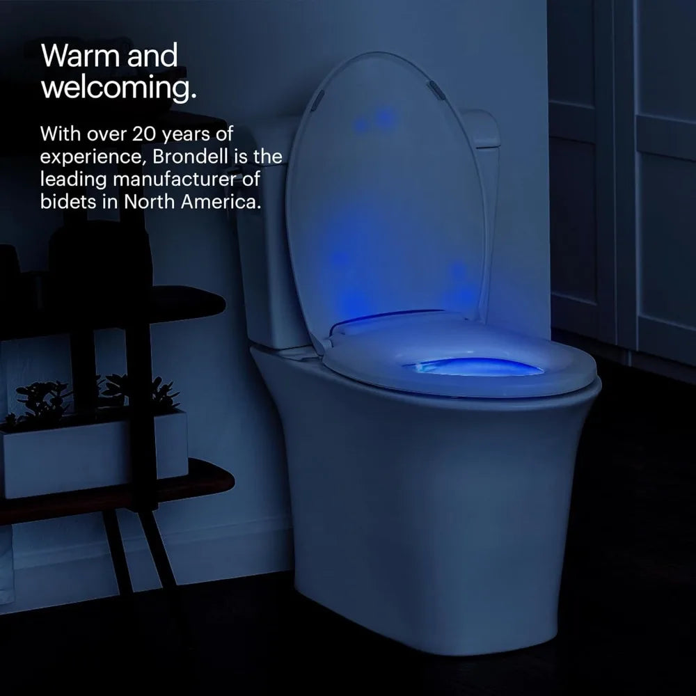 Brondell L60EW LumaWarm Heated Nightlight Elongated Toilet Seat