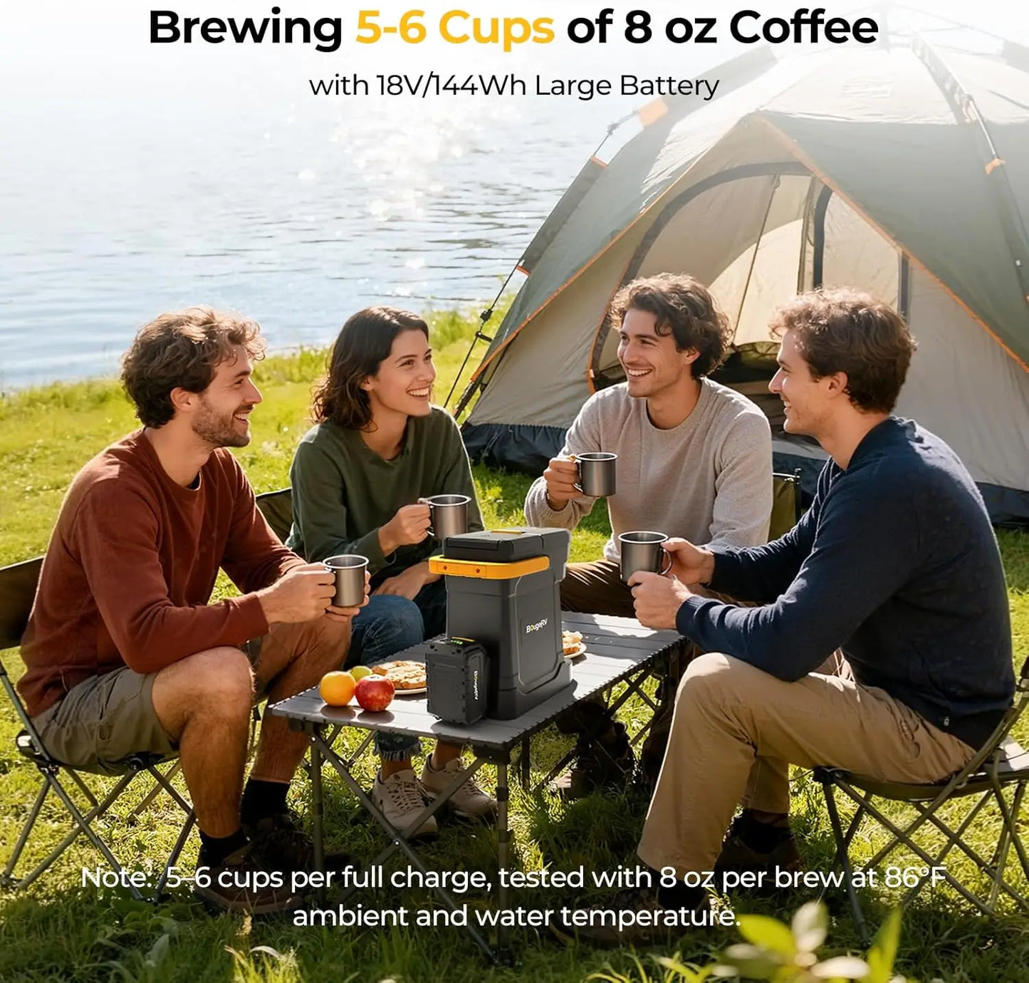 Cordless Portable Coffee Maker With 18V Battery For K Cup Pods And Ground Coffee