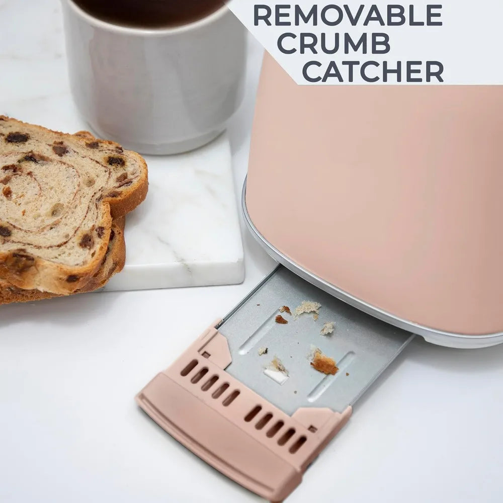 Retro Style Toaster With Wide Slots Bagel Defrost Tray