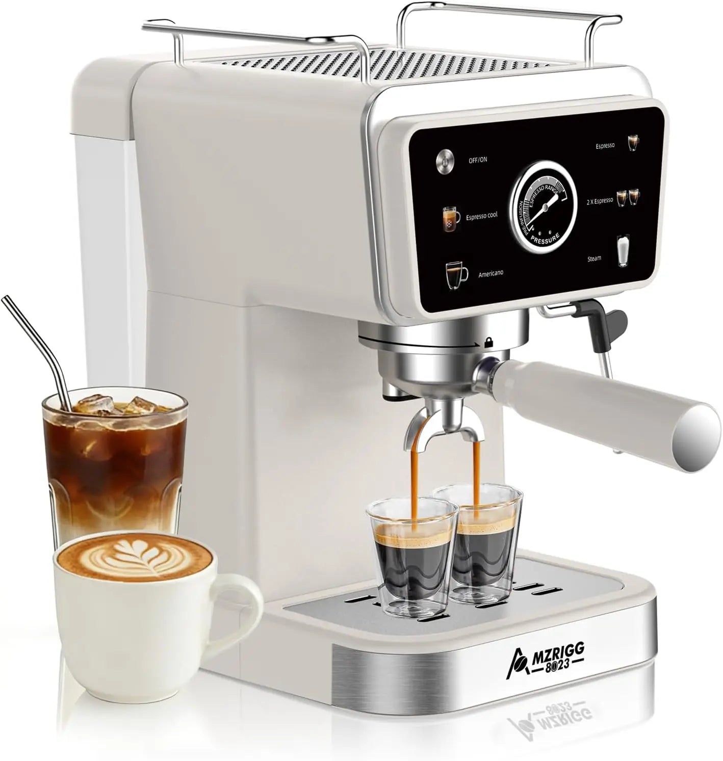 20 Bar Semi Automatic Espresso Machine 1350W With Milk Frother Steam Wand