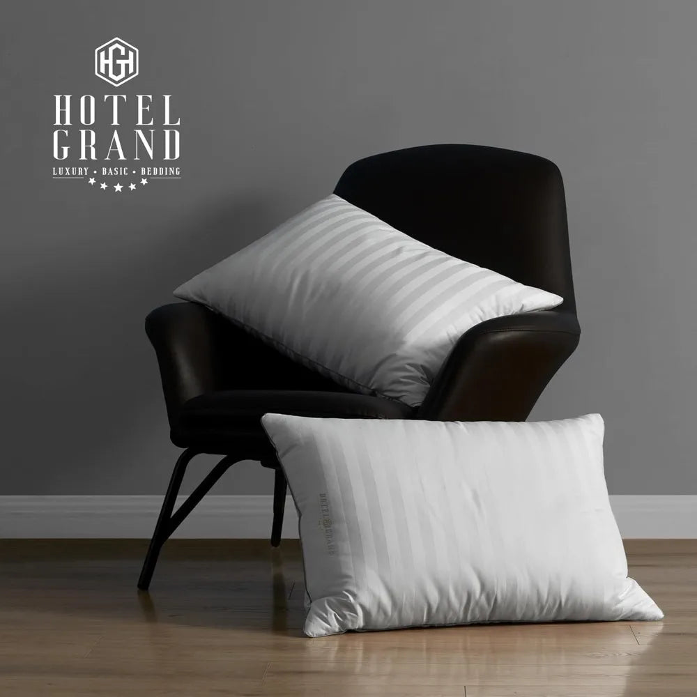 Hotel Grand White Luxury Feather Down Pillows Set of 2