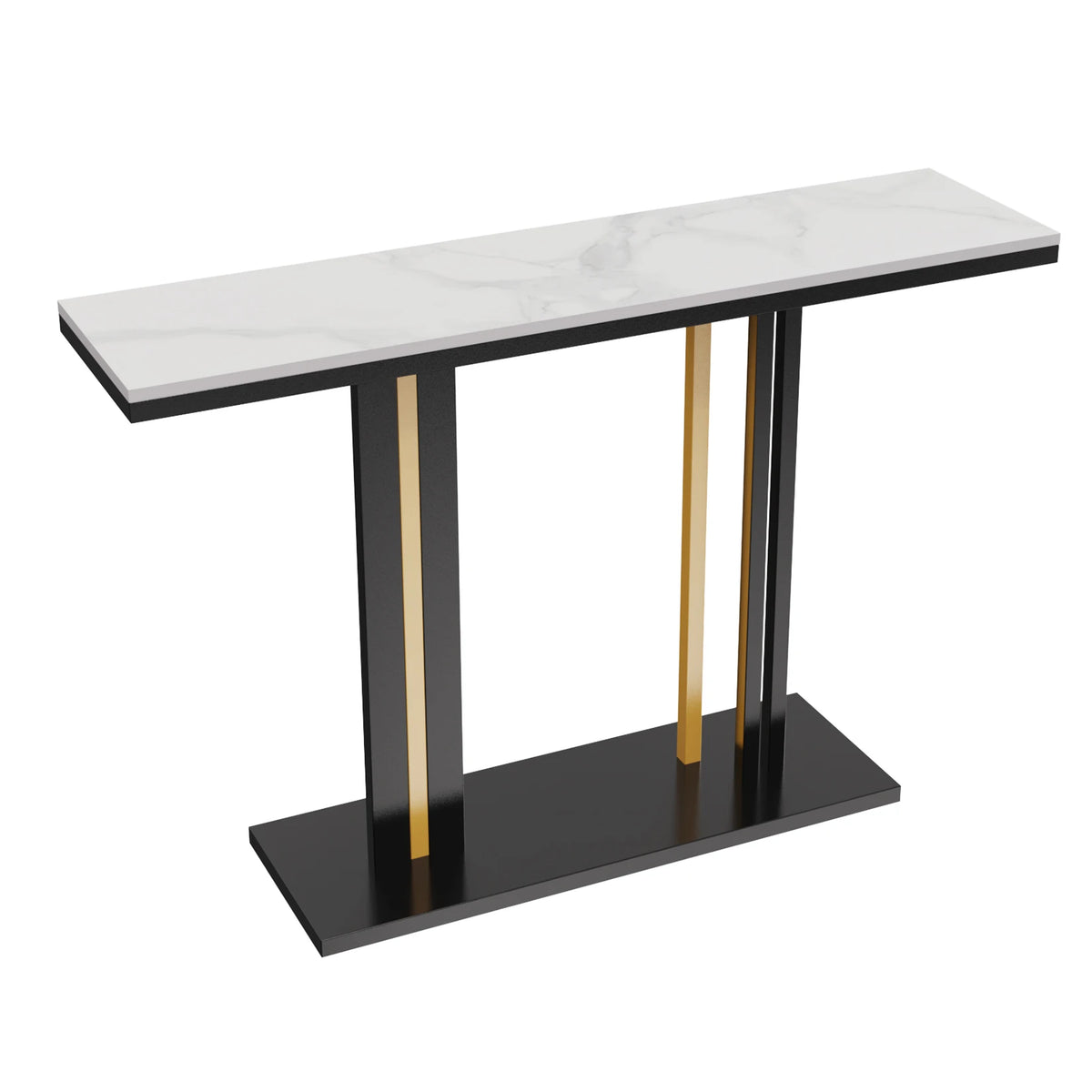 Wisfor Modern Console Table with Stone Top and Pedestal Base