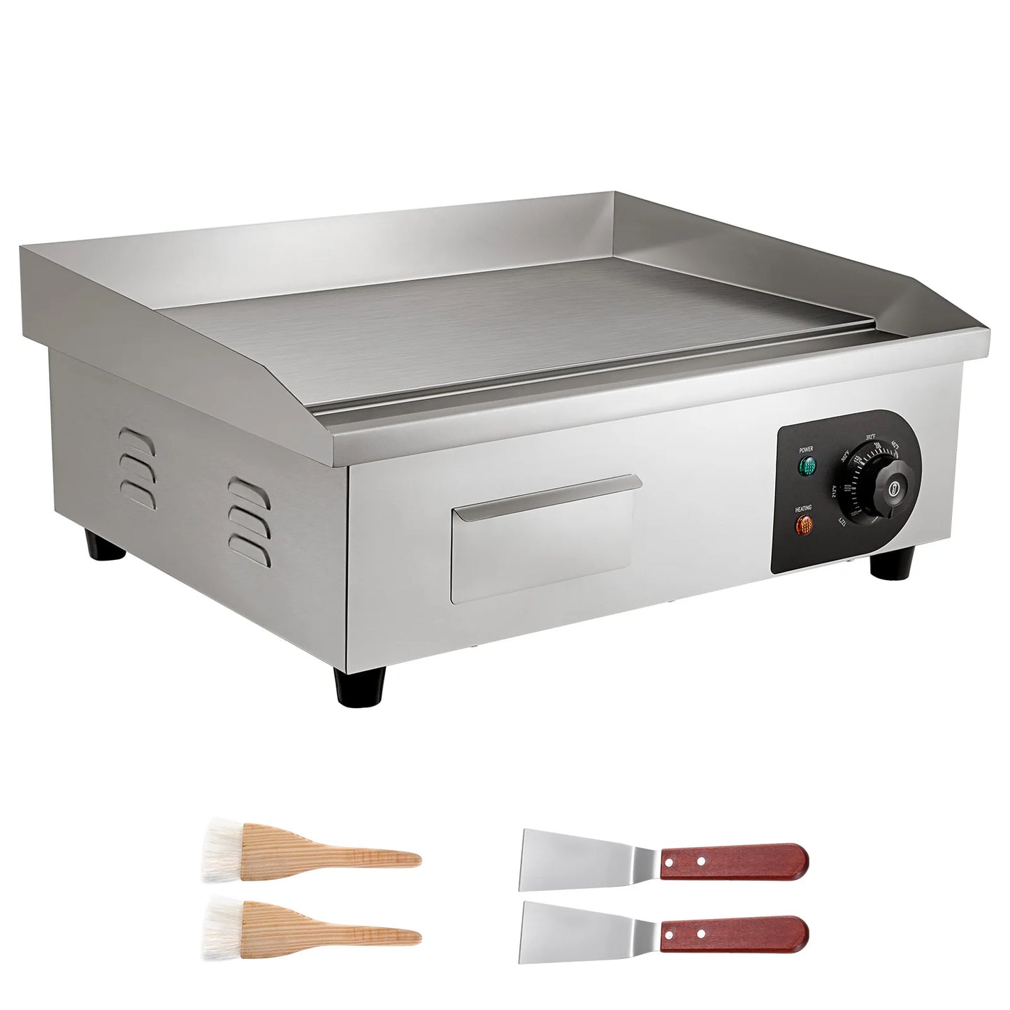 VEVOR Commercial Electric Griddle 122-570 F Adjustable Temperature Control