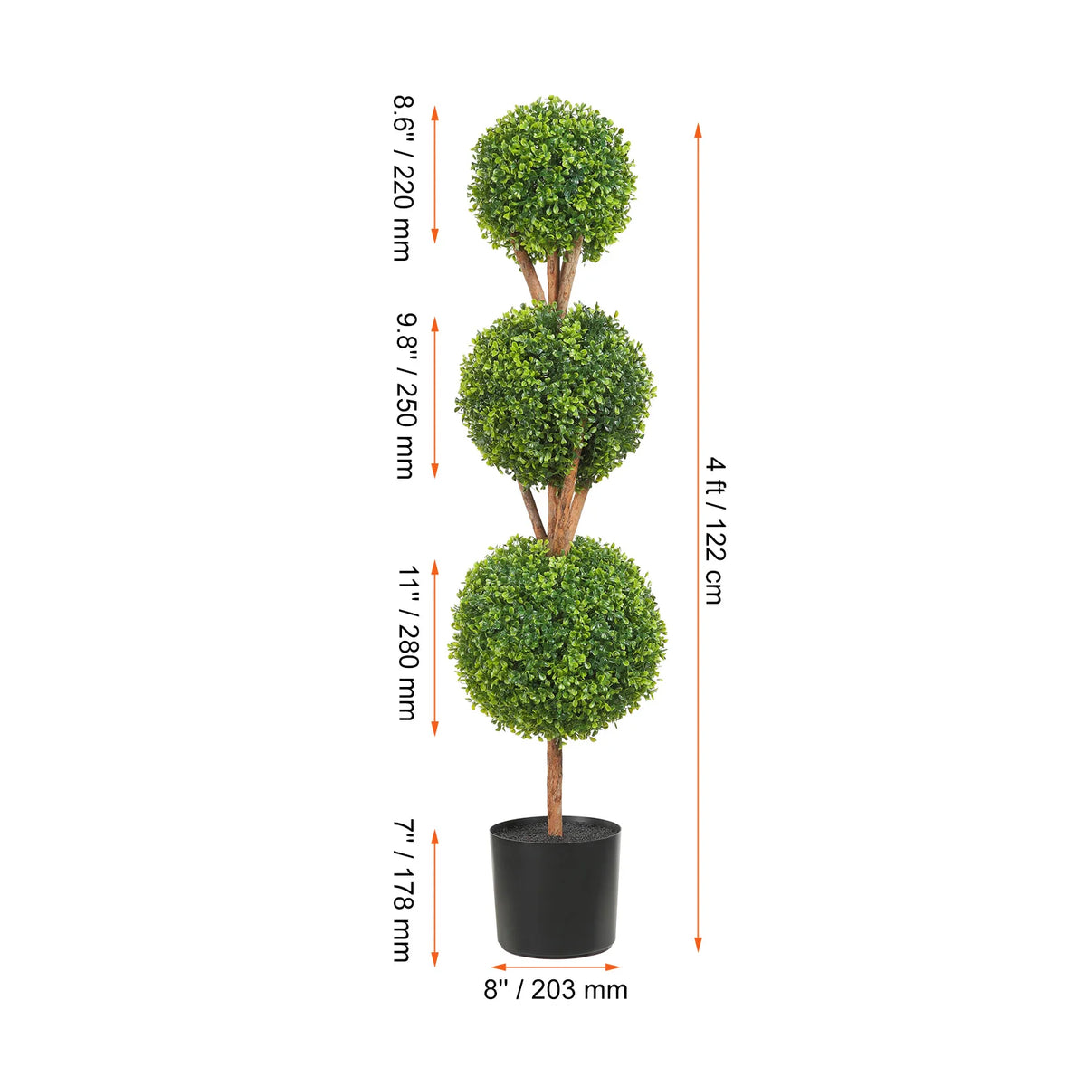 SucceBuy Artificial Boxwood Spiral Topiary Tree Decorative Outdoor Plant