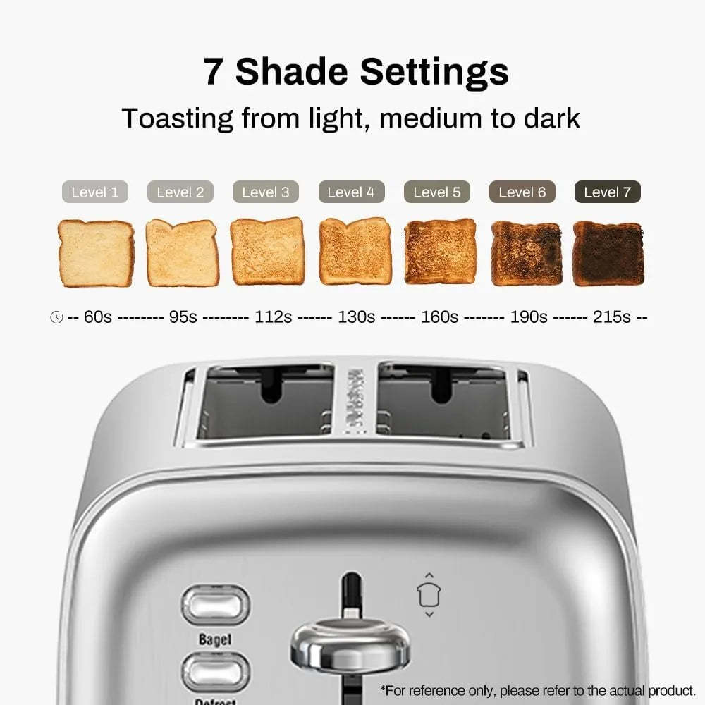 Extra Wide Slot 2 Slice Toaster With 7 Shade Settings