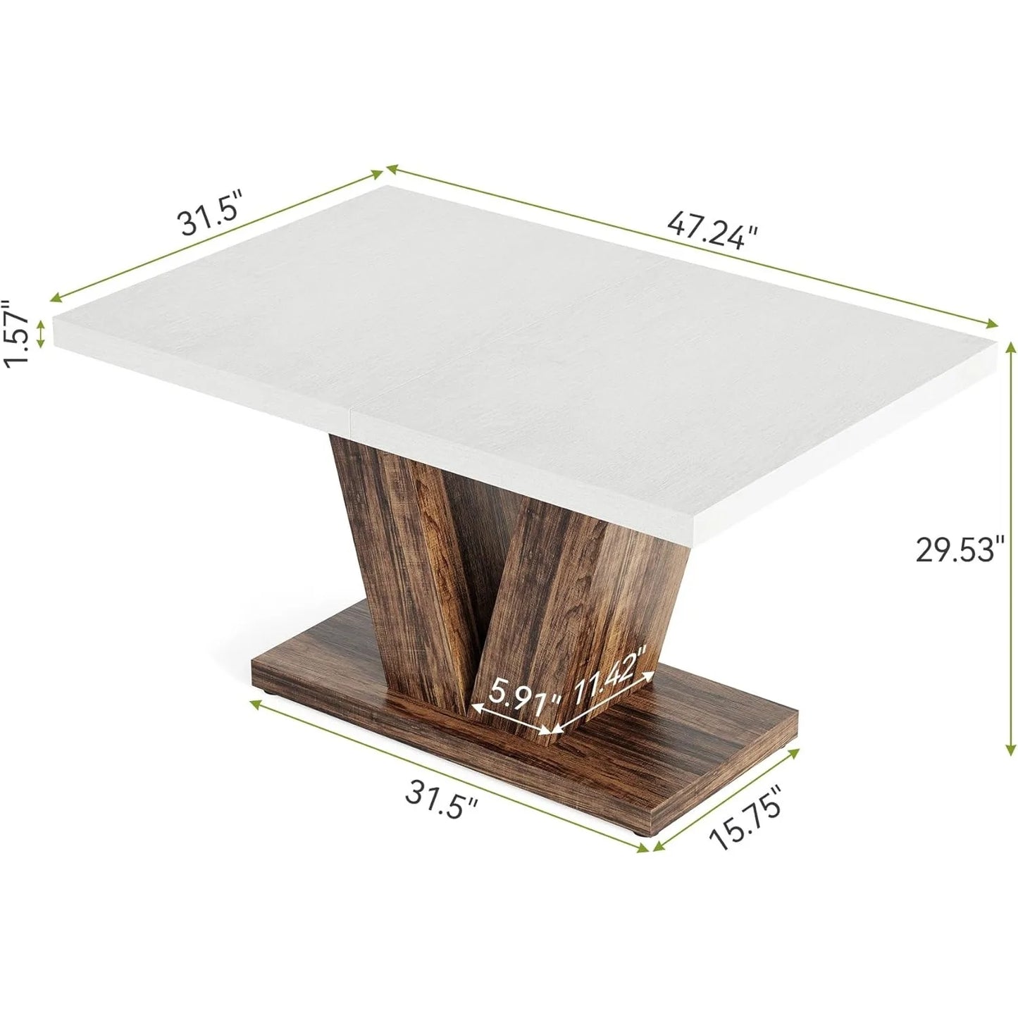 Little Tree Modern Dining Table For 4 Rectangle Style