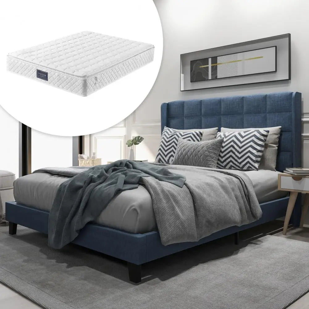 Upholstered Bed Frame With Slats And Storage Modern Style