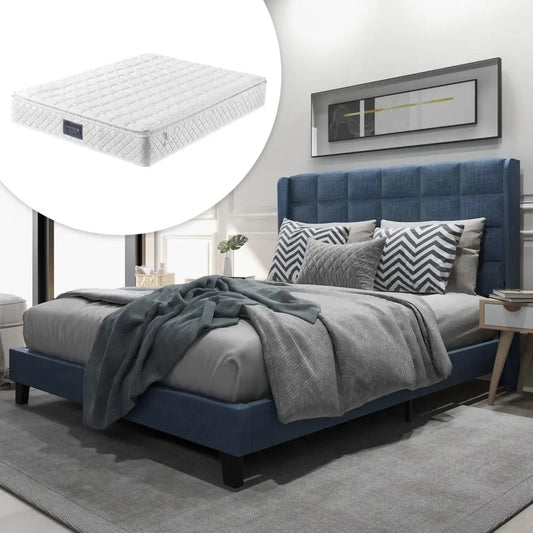 Upholstered Bed Frame With Slats And Storage Modern Style